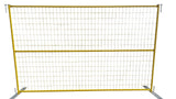 Temporary Fence - 6H x 9'6L Premium Powder Coated Set - Yellow