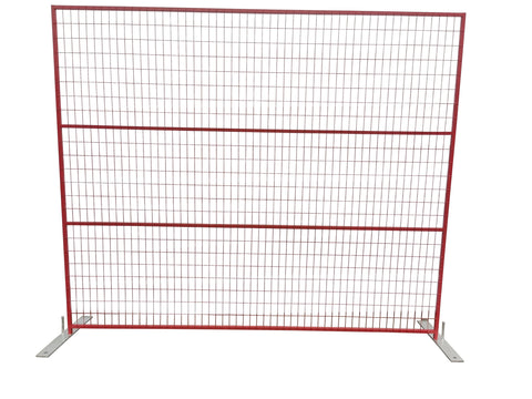 Temporary Fence - 8H x 9'6L Premium Red Powder Coated Set
