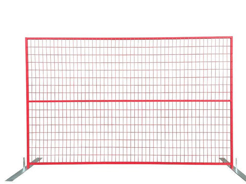 Temporary Fence - 6H x 9'6L Premium Red Powder Coated Set