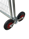 wheel system for temporary fence