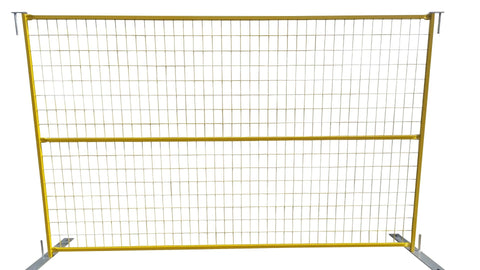 Temporary Fence - 6H x 9'6L Premium Powder Coated Set - Yellow